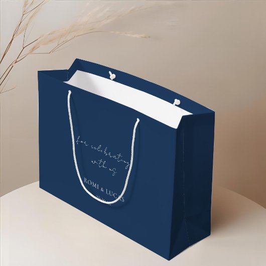 Donkere Marine | Bloemenmonogram bruiloft Dank u Groot Cadeauzakje