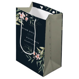 Donkere marine blush Greenery Floral Bunch Wedding Medium Cadeauzakje