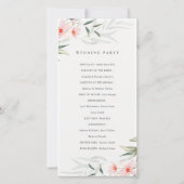 Donkere marine blush Greenery Floral Wedding Progr Bedankkaart (Achterkant)