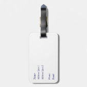 Donkere marine en Bagagelabel van Turquoise Pset (Achterkant verticaal)