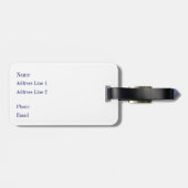 Donkere marine en Bagagelabel van Turquoise Pset (Achterkant horizontaal)