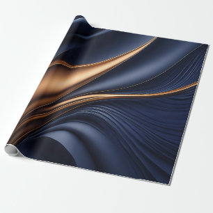 Donkere marine en bronzen maat inpakpapier