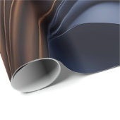 Donkere marine en bronzen maat inpakpapier (Rol Hoek)