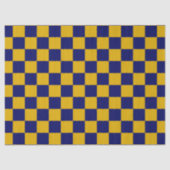 Donkere marine en mosterdgele schaakbord tissuepapier (Voorkant)