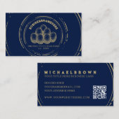 Donkere marine kippen eieren QR-code Visitekaartje (Voorkant / Achterkant)