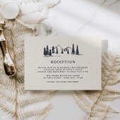 Donkere marine | Ontvangst van mountain Sketch Wed Informatiekaartje