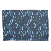 Donkere marineblauw botanische bladeren Waterverf  Kussensloop (Voorkant)
