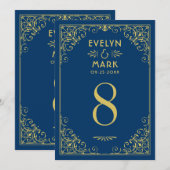 Donkere marinegoudkunst deco-weddenschappen kaart (Voorkant / Achterkant)