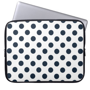 Donkere marinesblauwe haarstippen laptop sleeve
