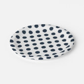 Donkere marinesblauwe haarstippen papieren bordje (Gekanteld)