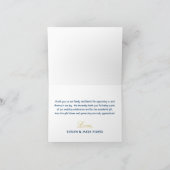  donkere marinescheepvaart goudkunst deco bruiloft bedankkaart (Binnen)