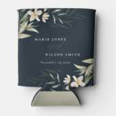 Donkere marineslein, wit groen, Floral Bunch Weddi Blikjeskoeler (Voorkant)