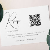 Donkere marinesulp Groene Minimalistische QR-code  RSVP Kaartje