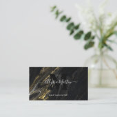 Donkere marmer Gold Glitter Elegant Moderne Monogr Visitekaartje (Staand voorkant)