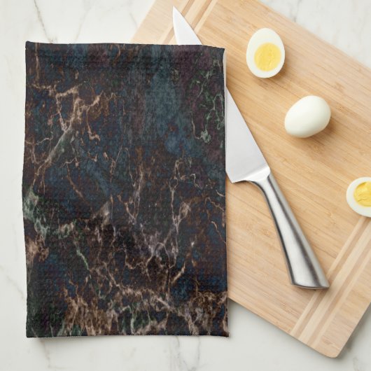 Donkere marmer theedoek (Quarter Fold)