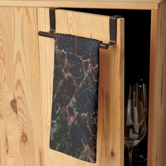 Donkere marmer theedoek (Derde Gevouwen)