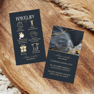 Donkere Marmeren Elegante Merkidentiteit Sieraden  Visitekaartje