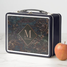 Donkere marmeren lunchbox