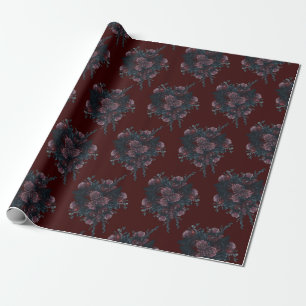 Donkere maroon Mauve Gothic Elegant Wedding Cadeaupapier