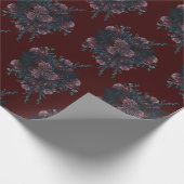 Donkere maroon Mauve Gothic Elegant Wedding Cadeaupapier (Hoek)
