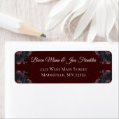 Donkere maroon Mauve Gothic Elegant Wedding Etiket (Insitu)