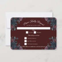 Donkere maroon Mauve Gothic Elegant Wedding