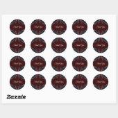 Donkere maroon Mauve Gothic Elegant Wedding Ronde Sticker (Vel)