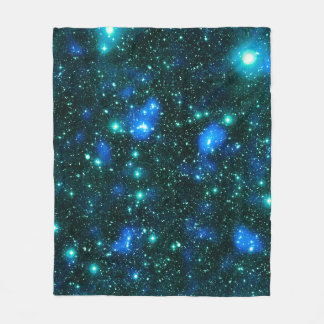 Donkere Materie Blauw Turquoise Fleece Deken