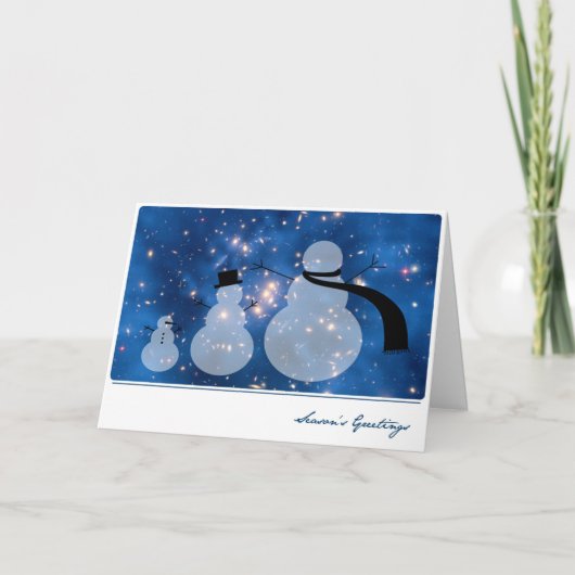 Donkere materie met Galaxy en Snowmen - Hubble Feestdagen Kaart (Voorkant)