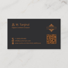 Donkere Matte Mandala Diamant Tegelpatroon QR Code Visitekaartje