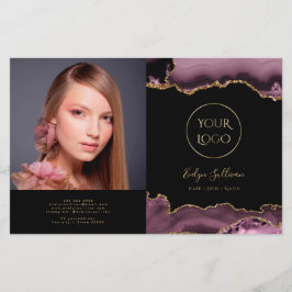 Donkere mauve agaat bifold brochure