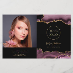 Donkere mauve agaat bifold brochure