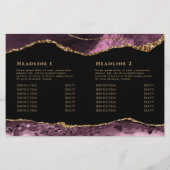 Donkere mauve agaat bifold brochure (Achterkant)