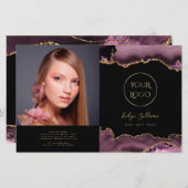 Donkere mauve agaat bifold brochure (Voorkant / Achterkant)
