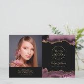 Donkere mauve agaat bifold brochure (Staand voorkant)