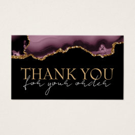 Donkere mauve agaat dank u kortingskaart visitekaartje