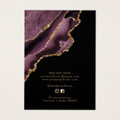 Donkere mauve agaat ketting display kaart (Achterkant)