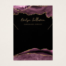 Donkere mauve agaat ketting display kaart