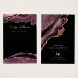 Donkere mauve agaat sieraden display kaart