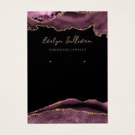 Donkere mauve agaat sieraden display kaart