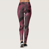 Donkere mauve camouflage abstract leggings (Achterkant)