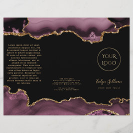Donkere mauve en gouden agaat brochure