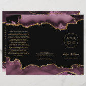 Donkere mauve en gouden agaat brochure (Voorkant / Achterkant)