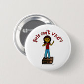 Donkere meid op de doos ronde button 5,7 cm (Voorkant /achterkant)