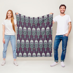 Donkere Merk Geometrisch Icoonpatroon Fleece Deken