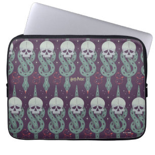 Donkere Merk Geometrisch Icoonpatroon Laptop Sleeve