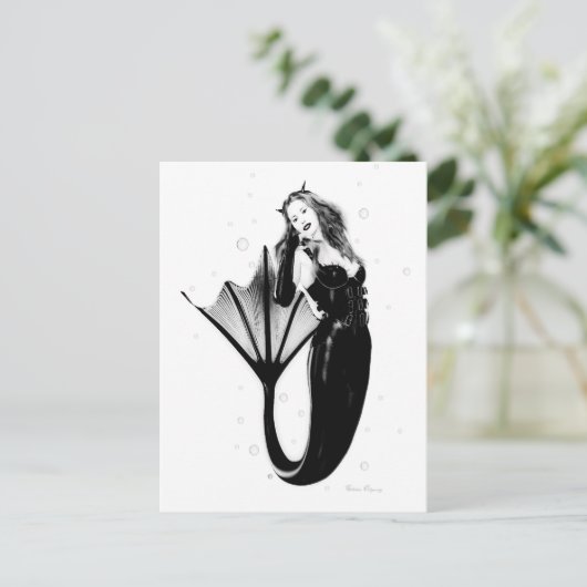 Donkere mermaïde Briefkaarten (Staand voorkant)