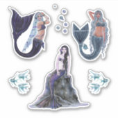 Donkere mermaïde kunst van Renee Lavoie Sticker (Voorkant)