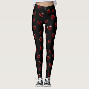 Donkere met juwelen bezette hartlegging leggings