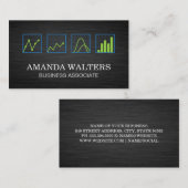 Donkere metalen achtergrond | Grafieken en grafiek Visitekaartje (Voorkant / Achterkant)